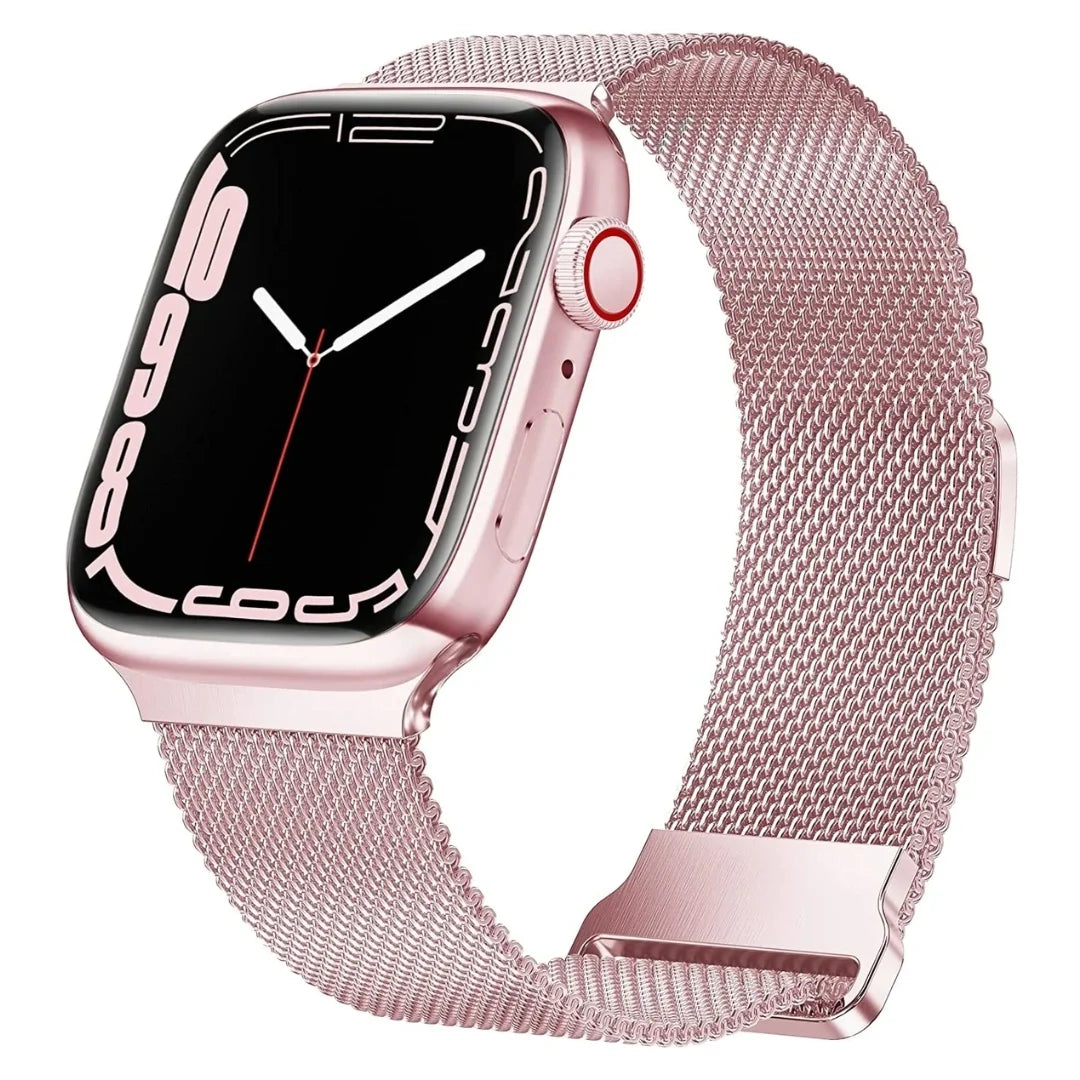Rose Pink | Apple Watch Milanesae Magnetic Loop Strap | Stainless Steel Band  | 42mm / 44mm / 45mm