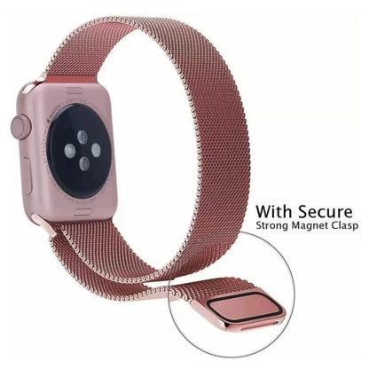 Rose Pink | Apple Watch Milanesae Magnetic Loop Strap | Stainless Steel Band  | 42mm / 44mm / 45mm