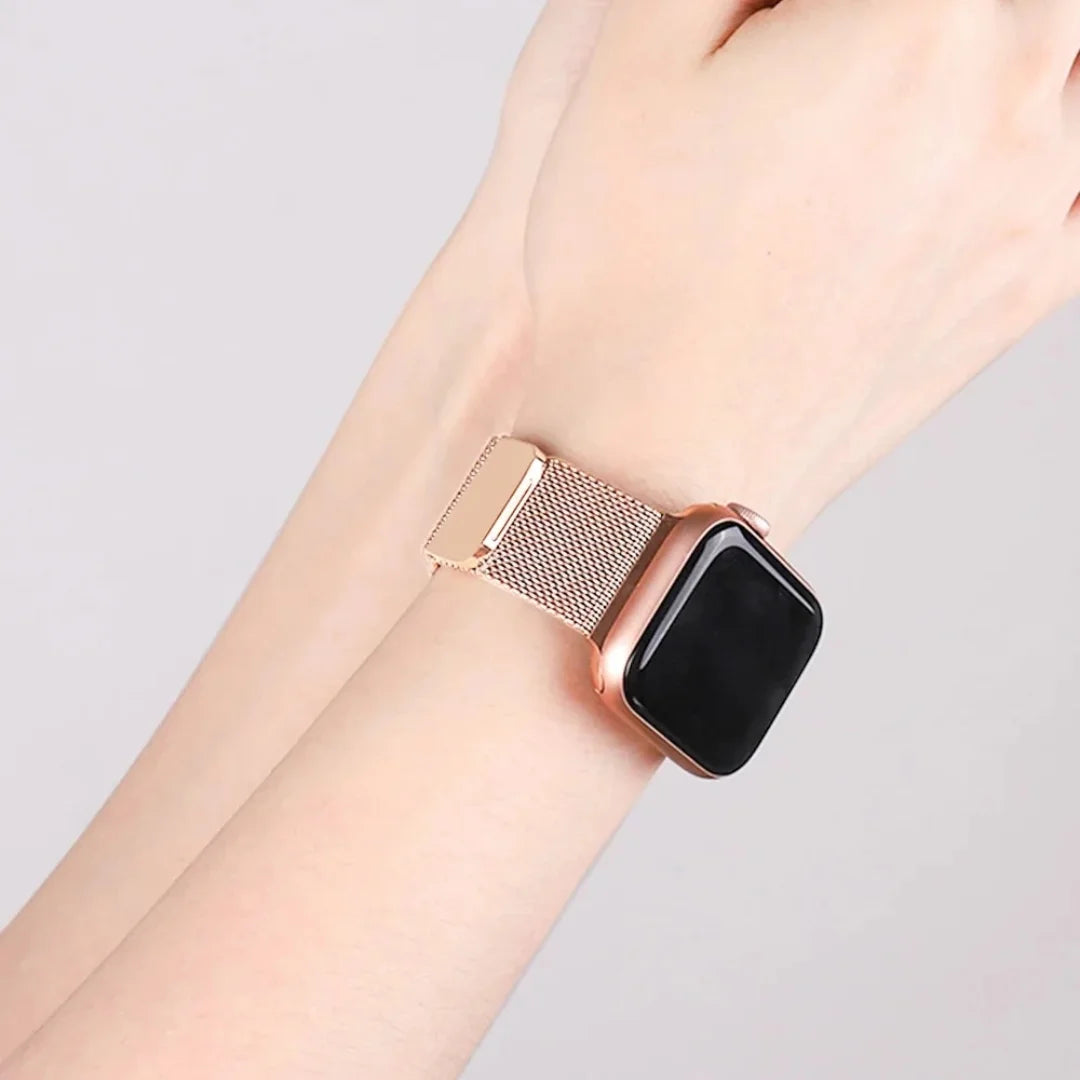 Rose Pink | Apple Watch Milanesae Magnetic Loop Strap | Stainless Steel Band  | 42mm / 44mm / 45mm