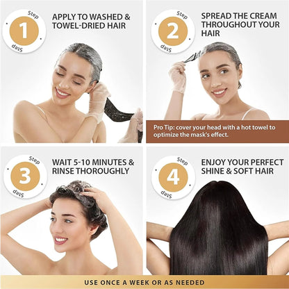Karseell Collagen Deep Repair Hair Mask 500ml | Argan Oil & Collagen for Smooth, Shiny Hair