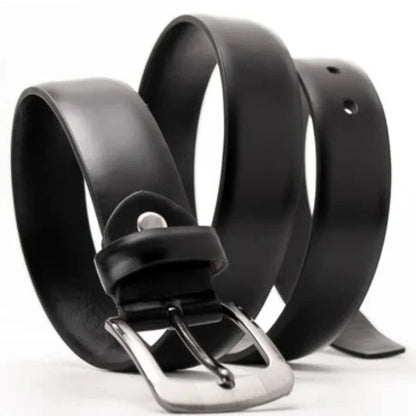 Black Imported Belt | Premium Matt Finish Strap with Elegant Metal Buckle for Formal & Casual Wear