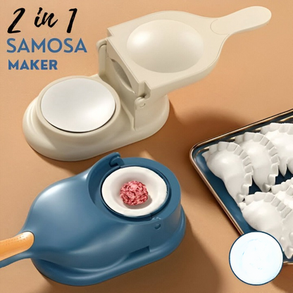 Pack of 2 | 10-Piece Multi-Function Spit Bone Plate Set + 2-in-1 Dumpling & Samosa Maker | Premium Food-Grade Kitchen Set | Random Colors